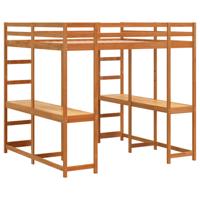 Hoogslaper met bureau en ladder grenenhout wasbruin 180x200 cm - thumbnail