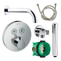 Badkraanset Hansgrohe Select Rond met Handdouche Chroom - thumbnail