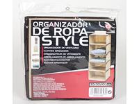 Kast organizer - hangende opberger - stof beige met 5 brede vakken - thumbnail