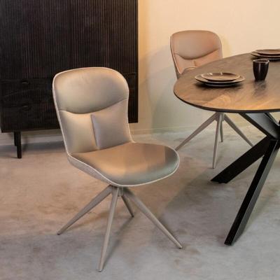 LABEL51 Eetkamerstoel Thorben - Forest - Microfiber - Taupe Frame