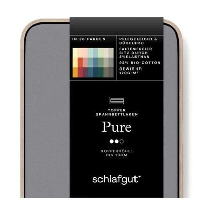 Schlafgut Schlafgut Pure Jersey Topper Hoeslaken S - 90x190 - 100x220 128 Grey Mid