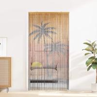 Insectengordijn Palmboom print 90x220 cm bamboe - thumbnail