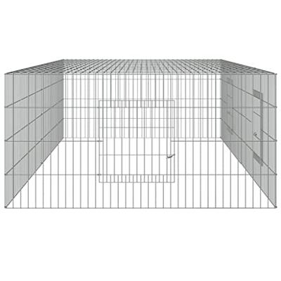 VidaXL Konijnenkooi met 2 panelen 220x110x55 cm gegalvaniseerd ijzer