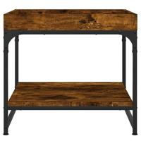 Salontafel 49,5x49,5x45 cm bewerkt hout gerookt eikenkleurig - thumbnail