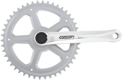 Amar crankstel crankset 4-edge 46t 1-speed 1/2x3/32 alu sil.