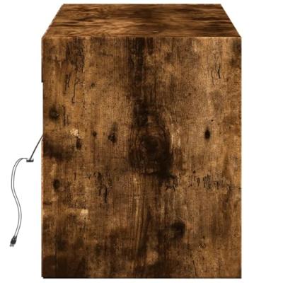 Tv-wandmeubel met LED-verlichting 140x31x38 cm gerookt eiken