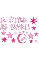 Raamsticker geboorte a star is born roze meisjes - thumbnail