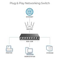 D-Link DGS-108 Netwerk switch 8 poorten 1 GBit/s - thumbnail