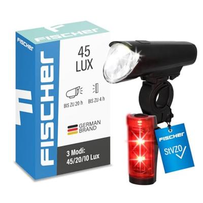 FISCHER FAHRRAD 45 LUX, small-box Fietsverlichtingsset LED Zwart