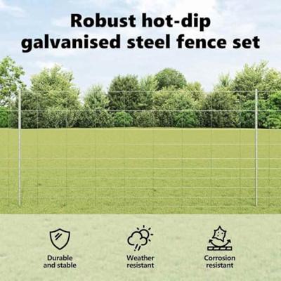 VidaXL Hek met paal zilver 1,2 x 25 m staal