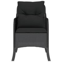 Tuinstoelen 2 st met kussens poly rattan zwart - thumbnail