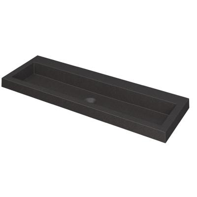 INK Dock Wastafel Quartz Zonder Kraangat - 1200x400x60 mm - Quartz Zwart