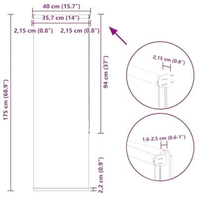 Rolgordijn verduisterend koffie 40x175 cm stofbreedte 35,7 cm