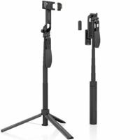 AISENS - SS01ST-299 selfiestick met Bluetooth-afstandsbediening, 3-in-1, zwart - thumbnail