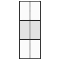 Schuifdeur 76x205 cm gehard glas en aluminium zwart - thumbnail