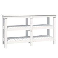 VidaXL Werkbank 142,5x50x80 cm massief grenenhout wit - thumbnail