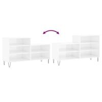 Schoenenkast 102x36x60 cm bewerkt hout hoogglans wit - thumbnail