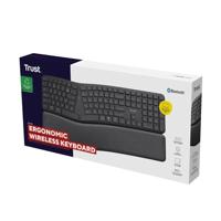 Trust Keyra Ergonomisch toetsenbord Draadloos Zwart - thumbnail