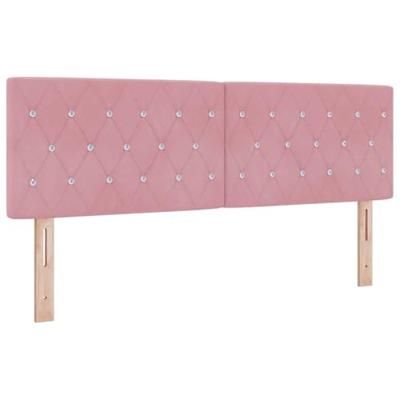 LED Hoofdbord met LED-striplichten Roze 144 cm Polyester