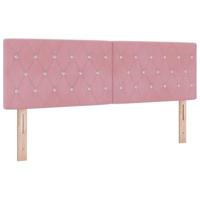 LED Hoofdbord met LED-striplichten Roze 144 cm Polyester - thumbnail