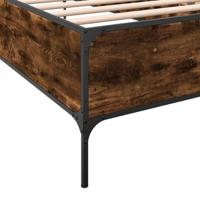 Bedframe bewerkt hout en metaal gerookt eikenkleurig 100x200 cm - thumbnail