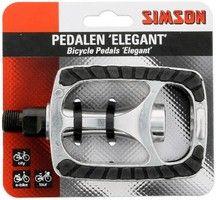 Simson pedalen set Elegant 9/16 inch zilver/zwart Simson pedalen set Elegant 9/16 inch zilver/zwart