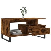 Salontafel 90x49x45 cm bewerkt hout gerookt eikenkleurig - thumbnail