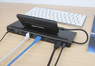 Manhattan Usb-C Dock/Hub With Card Reader And Mst, Ports (X9):, 153478