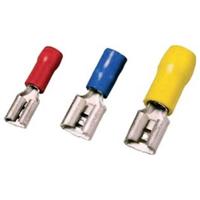 Intercable 184419 Platte stekker (female) Vertint Insteekbreedte: 6.3 mm Insteekdikte: 0.8 mm Deels geïsoleerd Rood 1 stuk(s) - thumbnail