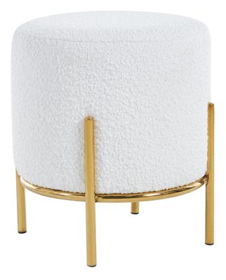 Artistiq Krukje 'Levar' 35cm, bouclé, kleur goud / wit