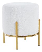 Artistiq Krukje 'Levar' 35cm, bouclé, kleur goud / wit - thumbnail
