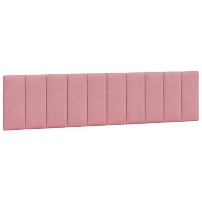 Bedframe met hoofdeinde fluweel roze 200x200 cm