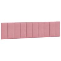 Bedframe met hoofdeinde fluweel roze 200x200 cm - thumbnail