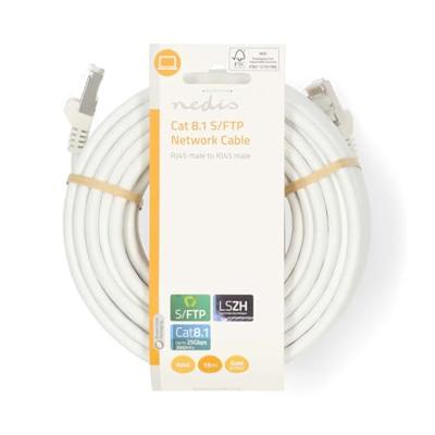 Nedis CCGL85520WT150 CAT8.1-Kabel S/FTP RJ45 netwerkkabel Wit 15 m Nedis CCGL85520WT150 CAT8.1-Kabel S/FTP RJ45 netwerkkabel Wit 15 m