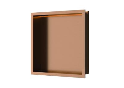 Inbouwnis Luca Sanitair 30x30x6,5 cm RVS Geborsteld Koper PVD + LED verlichting Luca Sanitair Inbouwnis Luca Sanitair 30x30x6,5 cm RVS Geborsteld Koper PVD + LED verlichting Luca Sanitair