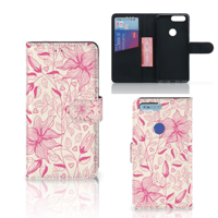 OnePlus 5T Hoesje Pink Flowers - thumbnail