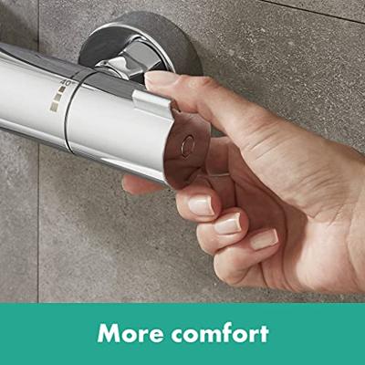 Hansgrohe Ecostat 1001cl thermostaat met stang 90cmm crometta vario handdouche wit chroom 27813400 - thumbnail