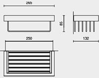 Zack LINEA douchemandje - 26.5x8.5x13.2cm - RVS mat 40371 - thumbnail