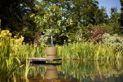 Elho bloempot Greenville 47cm Goudkleurig Zand