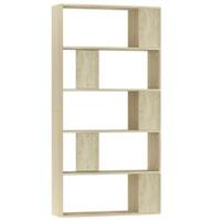 Boekenkast/kamerscherm 80x24x159 cm bewerkt hout sonoma eiken - thumbnail