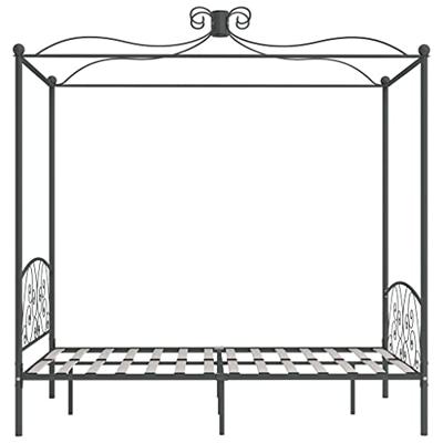 Hemelbedframe metaal grijs 120x200 cm Hemelbedframe metaal grijs 120x200 cm
