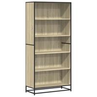 Boekenkast 80,5x35x170,5 cm bewerkt hout sonoma eikenkleurig - thumbnail