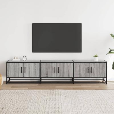 Tv-meubel 180x35x41 cm bewerkt hout grijs sonoma eikenkleurig - thumbnail
