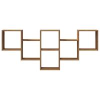 Wandschap 159x18x66 cm bewerkt hout artisanaal eikenkleurig - thumbnail