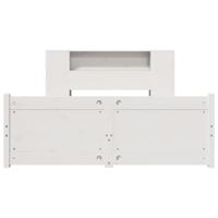 Bed met boekenkast zonder matras grenenhout wit 135x190 cm - thumbnail