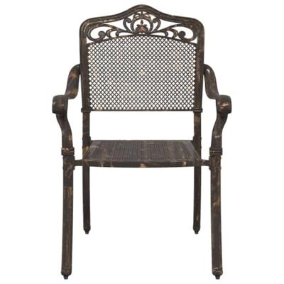 Tuinstoel 2 pcs Brons 55 x 55 x 92,5cm Aluminium