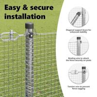 VidaXL Afrasteringspaal zilver 25 x 1,2 m (16 x 16 mm gaas) staal - thumbnail