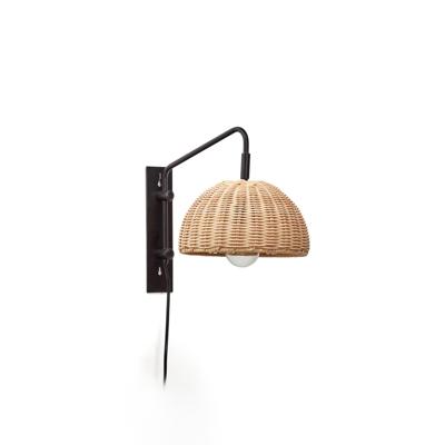 Kave Home Wandlamp 'Damila' Rotan, kleur Zwart Kave Home Wandlamp 'Damila' Rotan, kleur Zwart