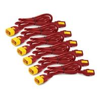 APC Power Cord Kit 6 ea Locking C13 naar C14 1,2 m Rood - thumbnail