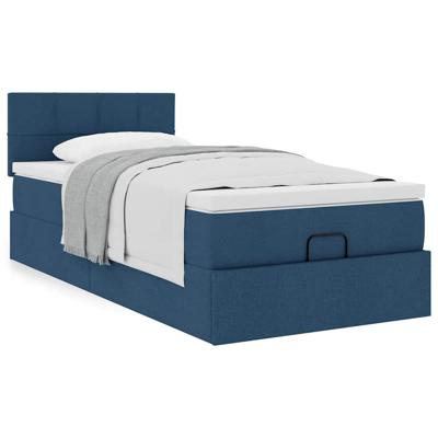 Bed met matras 140x190 cm stof blauw